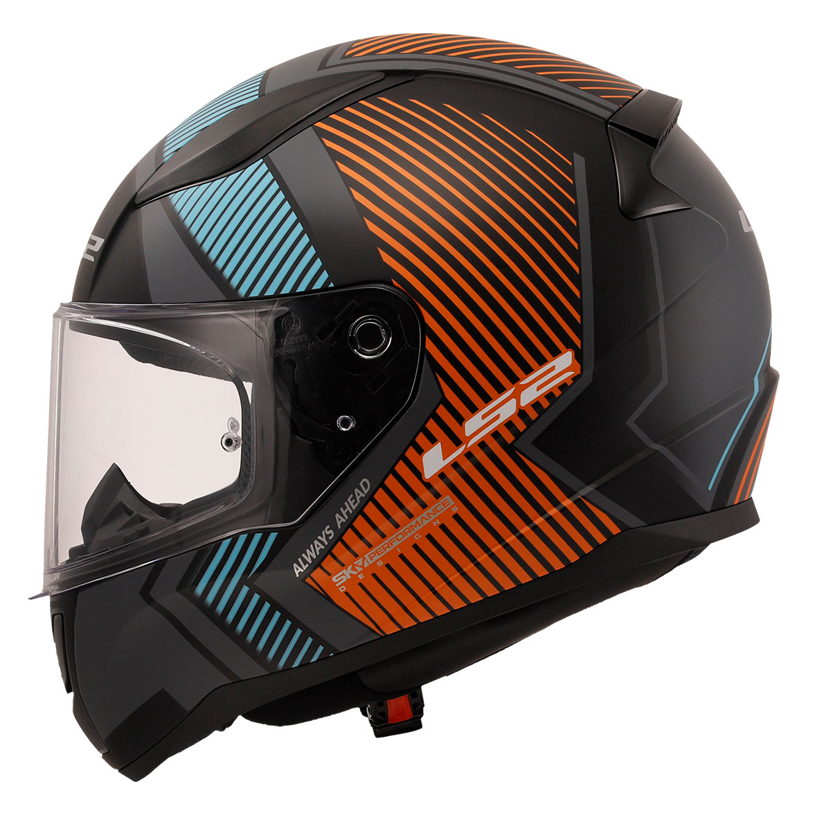 LS2 RAPID 2 EXTRA KAPALI KASK MAT GRİ - NEON TURUNCU